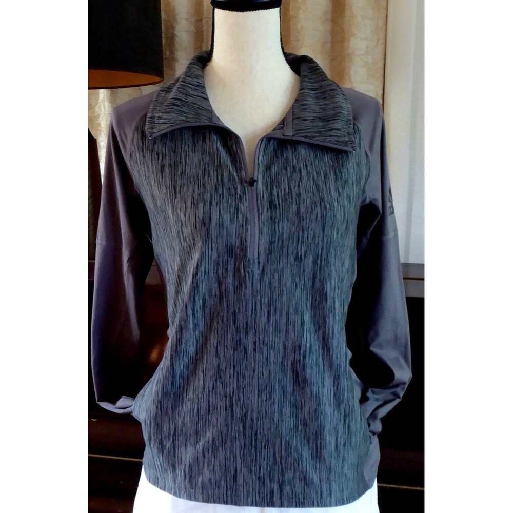 Adidas Athletic Jacket Women Size M Two Tone $60 New 1/3 Zip Pockets